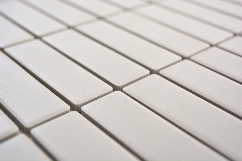 Carreau de mosaïque Céramique baguettes gris clair non-émaillé MOS24-1202_f