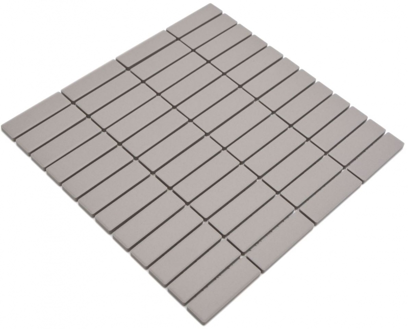 Carreau de mosaïque Céramique baguettes gris clair non-émaillé MOS24-1202_f