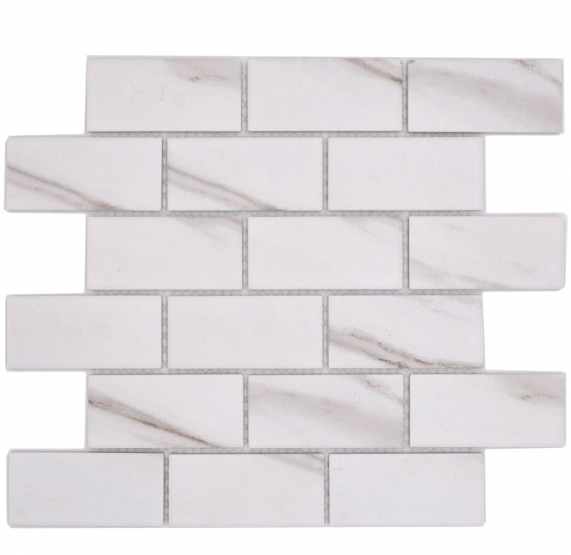 Céramique Carreau de mosaïque composite Calacatta blanc gris-brun mat MOS26M-1112