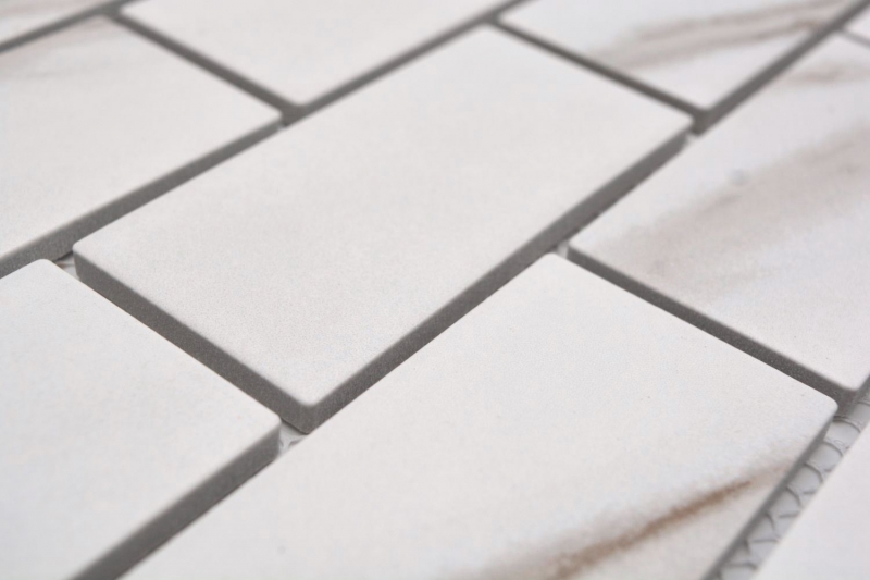 Céramique Carreau de mosaïque composite Calacatta blanc gris-brun mat MOS26M-1112
