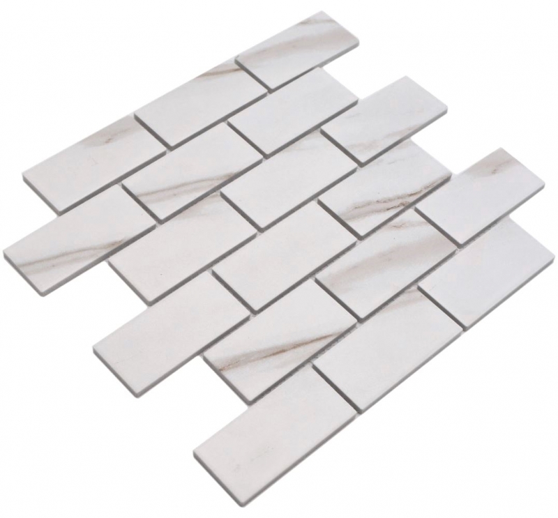 Céramique Carreau de mosaïque composite Calacatta blanc gris-brun mat MOS26M-1112