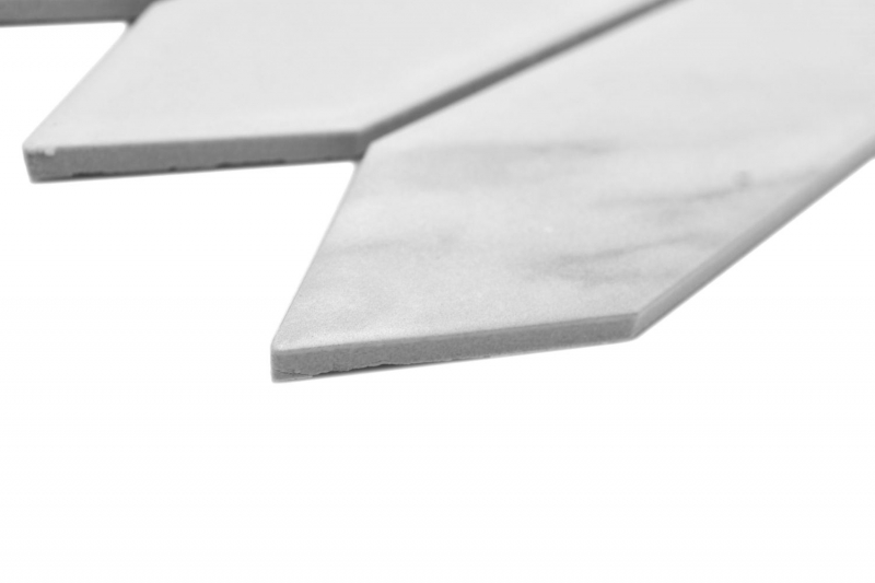 Carreau de mosaïque céramique Hexagone Cararra blanc gris mat MOS13-L1102