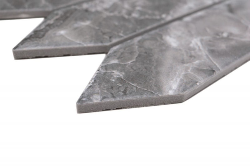 Céramique Carreau de mosaïque Hexagone Aspect pierre allongé gris foncé mat MOS13-L0208