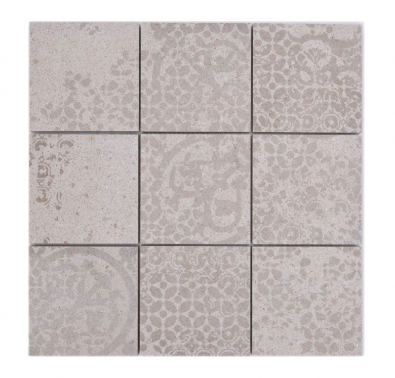 Céramique Carreau de mosaïque Grès cérame gris clair beige à motifs MOS23-B5