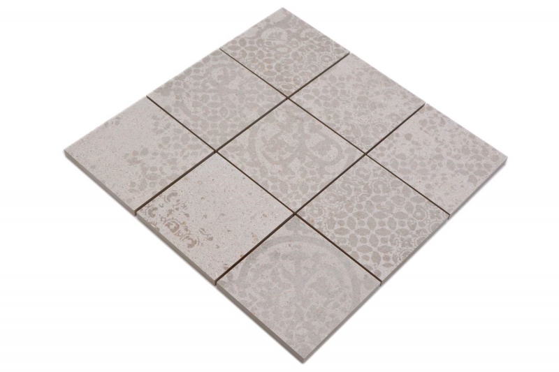 Céramique Carreau de mosaïque Grès cérame gris clair beige à motifs MOS23-B5
