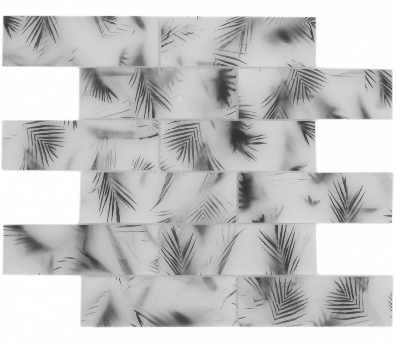 Mosaïque de verre Carreau de mosaïque composite blanc noir mat aspect feuille MOS88-FL25
