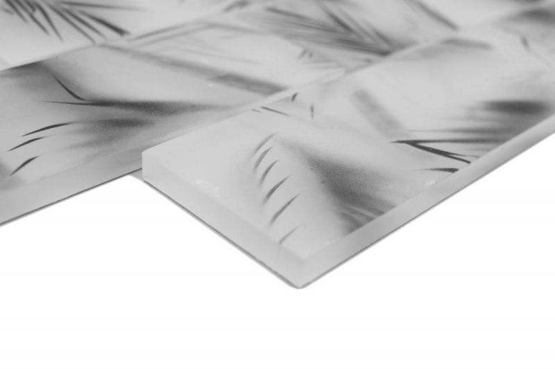 Mosaïque de verre Carreau de mosaïque composite blanc noir mat aspect feuille MOS88-FL25