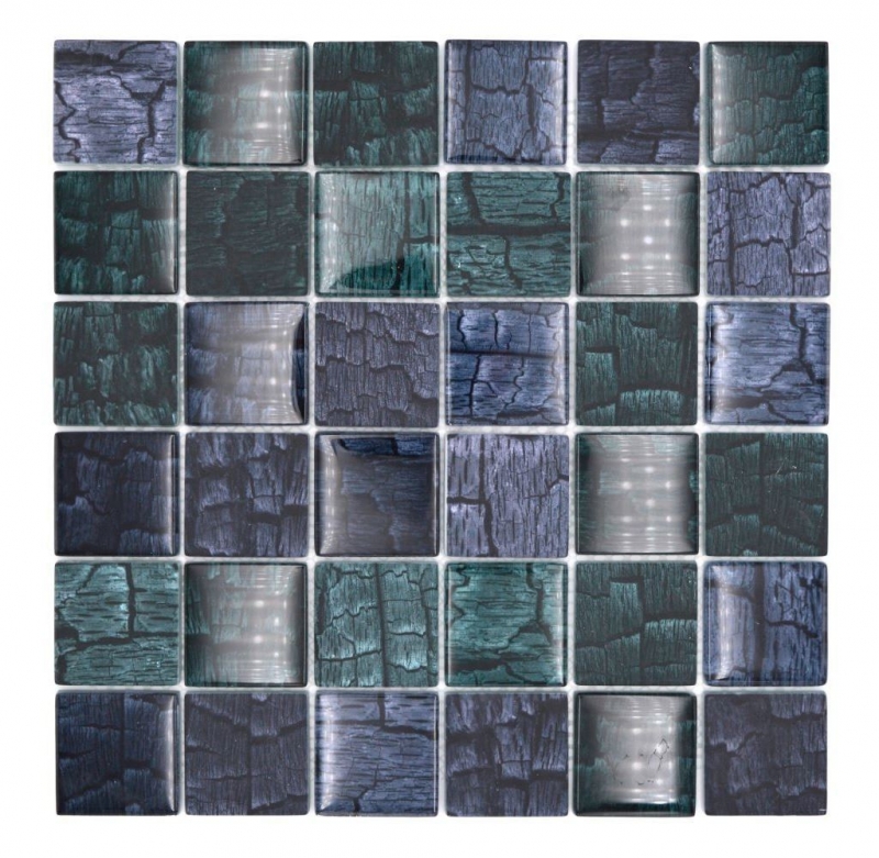 Mosaïque de verre Carreau de mosaïque aspect pierre forêt vert foncé noir anthracite MOS88-59P