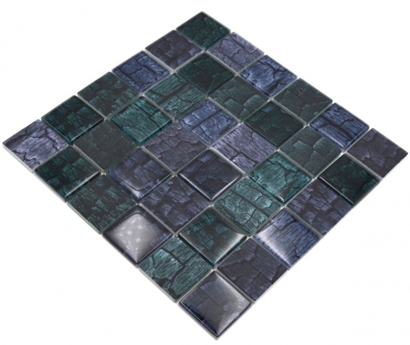 Mosaïque de verre Carreau de mosaïque aspect pierre forêt vert foncé noir anthracite MOS88-59P