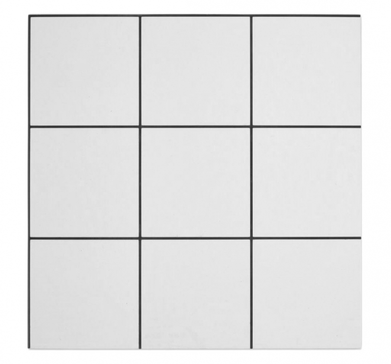 Tapis mosaïque autocollant en métal aspect carrelage blanc avec joint noir MOS200-W01