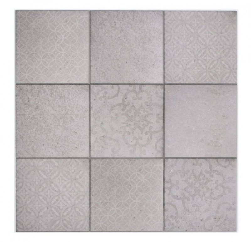Tapis mosaïque autocollant Vinyl Shabby Chic gris Ornament MOS200-SCELLO
