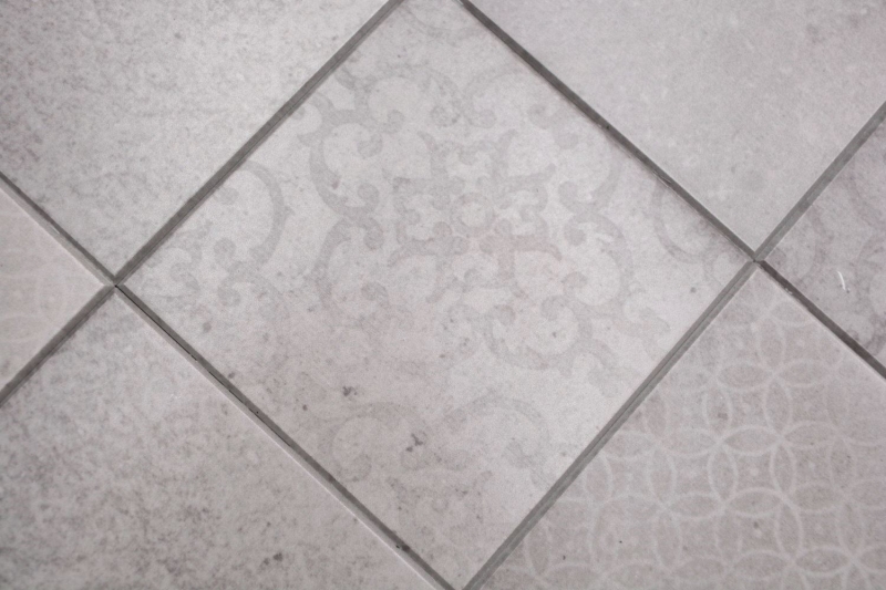 Tapis mosaïque autocollant Vinyl Shabby Chic gris Ornament MOS200-SCELLO