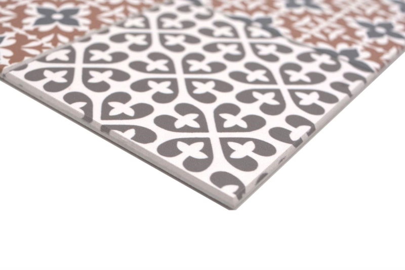 Tapis mosaïque autocollant vinyle aspect carrelage espagnol ornement multicolore MOS200-S1406