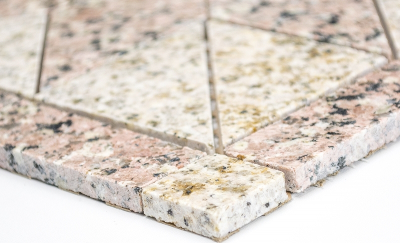 Mosaïque Rosone Mosaïque de pierre naturelle sable Rosso beige rose Article SPO 850/ST30