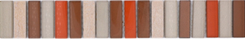 Pierre naturelle Carreaux de mosaïque Mosaïque de verre Bordure beige marron brillant mur sol cuisine salle de bain douche - MOS92-BO1110_f