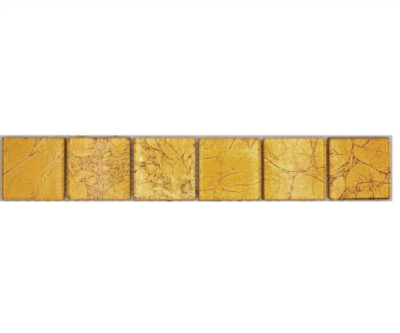 Mosaïque Borde Bordures Mosaïque de verre Structure or MOS120BOR-0786