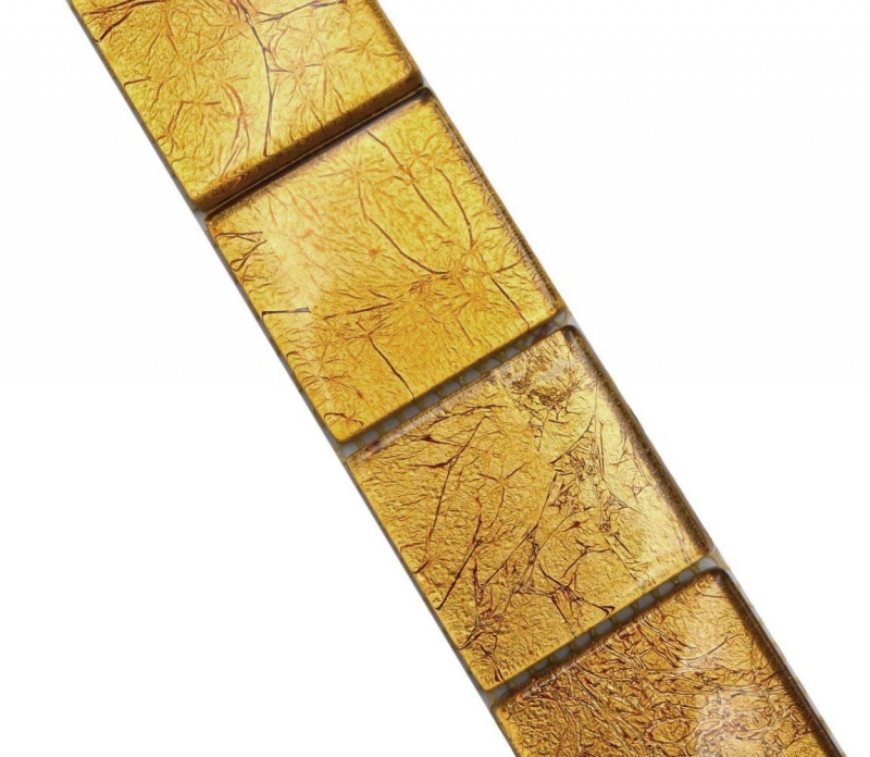 Mosaïque Borde Bordures Mosaïque de verre Structure or MOS120BOR-0786