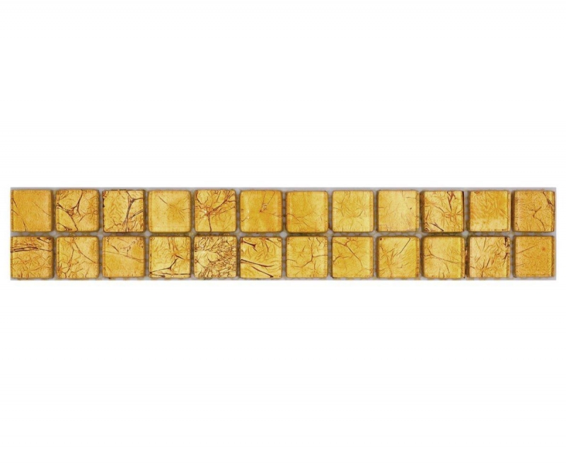 Mosaïque Borde Bordures Carreaux de verre Mosaïque or Structure MOS120BOR-0782