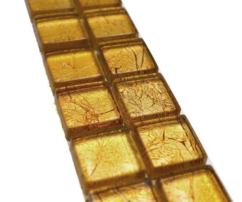 Mosaïque Borde Bordures Carreaux de verre Mosaïque or Structure MOS120BOR-0782