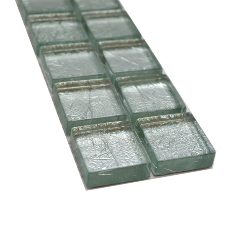 Mosaïque Borde Bordures Carreaux de verre Mosaïque Argent Structure MOS123BOR-8SB16