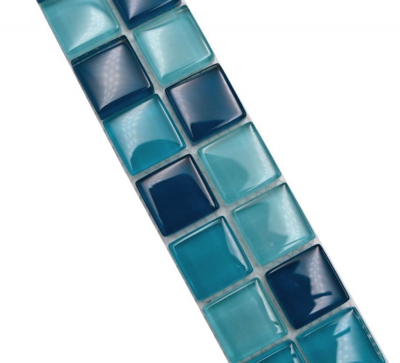 Mosaïque Borde Bordures Mosaïque de verre mix bleu pétrole turquoise MOS88BOR-XCE95