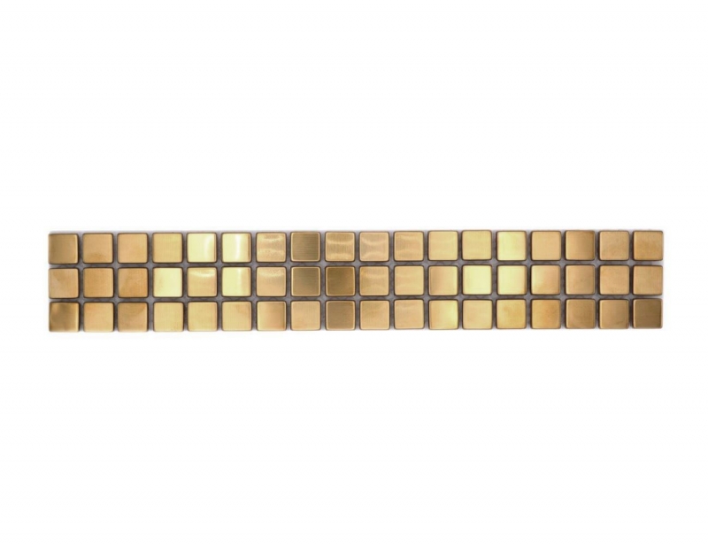 Mosaïque Borde Bordures Or Acier inoxydable légèrement brossé MOS129BOR-0707