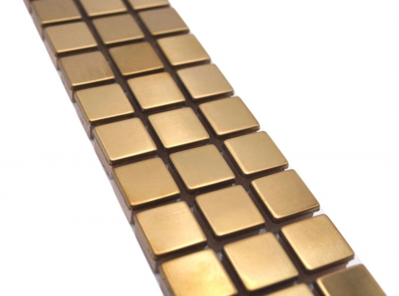 Mosaïque Borde Bordures Or Acier inoxydable légèrement brossé MOS129BOR-0707