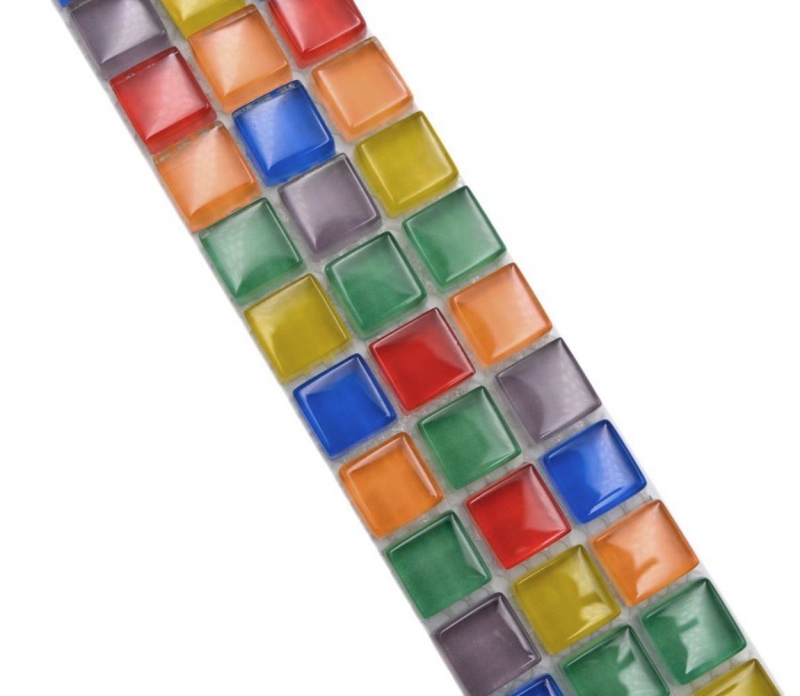 Mosaïque Borde Bordure Carreau de verre Mosaïque multicolore MOS88BOR-XC123