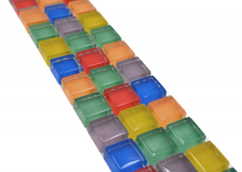 Mosaïque Borde Bordure Carreau de verre Mosaïque multicolore MOS88BOR-XC123