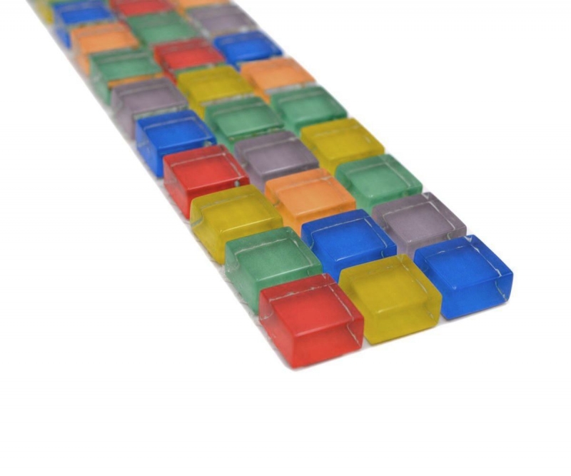 Mosaïque Borde Bordure Carreau de verre Mosaïque multicolore MOS88BOR-XC123