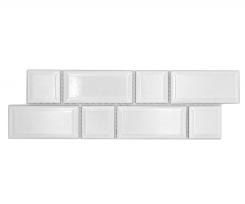 Mosaïque Bordures Metro blanc uni mix MOS26BORWM-0101