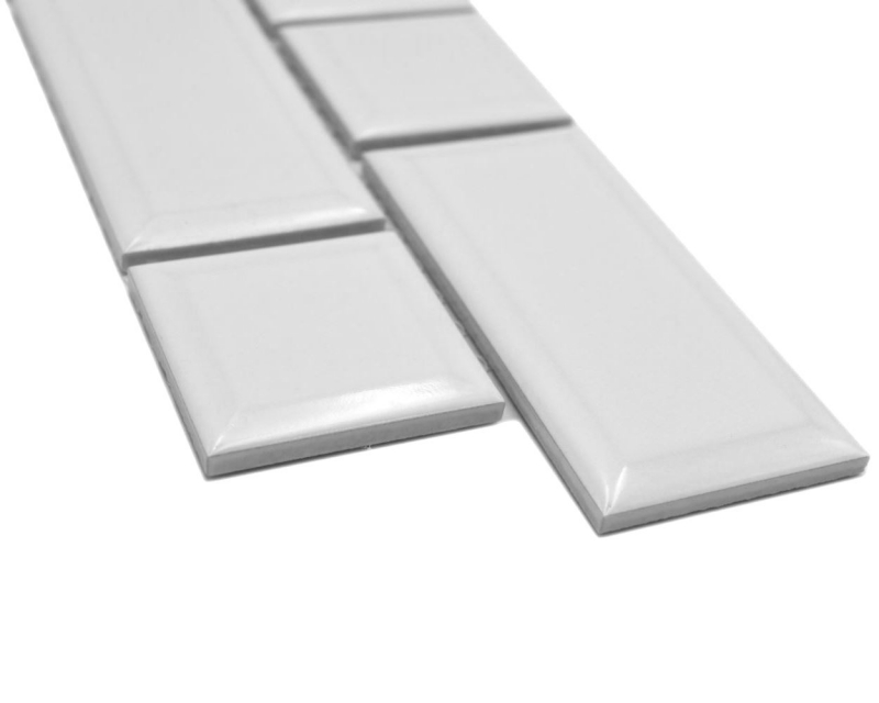 Mosaïque Bordures Metro blanc uni mix MOS26BORWM-0101