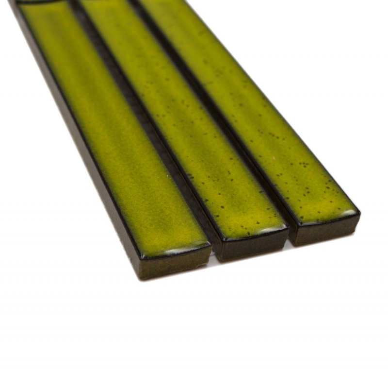 Mosaïque Borde Bordures Bâtonnets vert clair moucheté brillant MOS24BOR-CS16