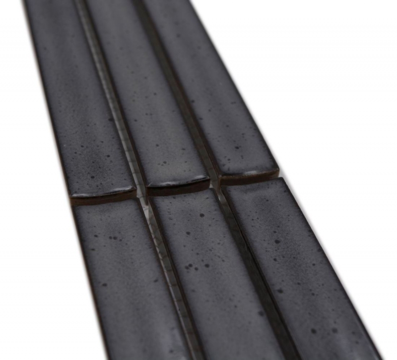 Mosaïque Bordures Bâtonnets gris moucheté brillant MOS24BOR-CS26