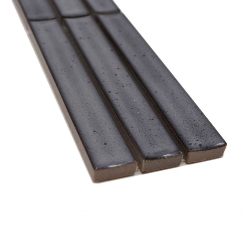Mosaïque Bordures Bâtonnets gris moucheté brillant MOS24BOR-CS26