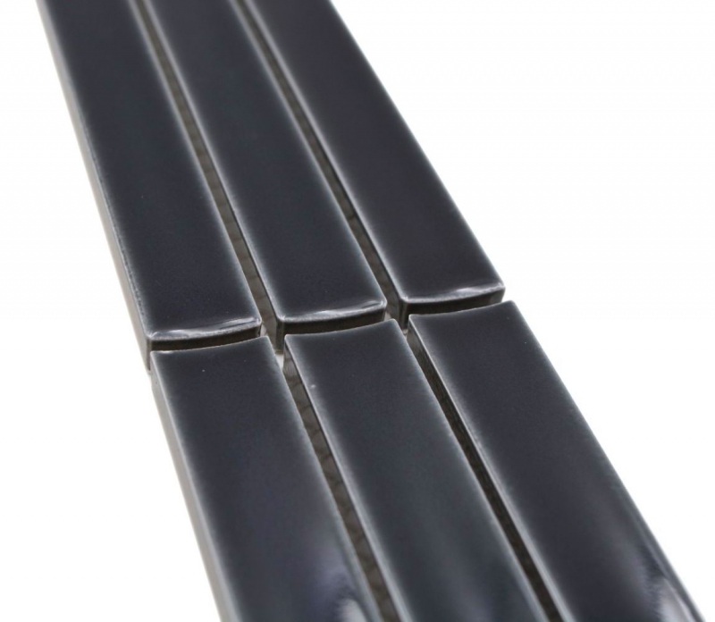Mosaïque Bordures Bâtonnets noir brillant MOS24BOR-CS36