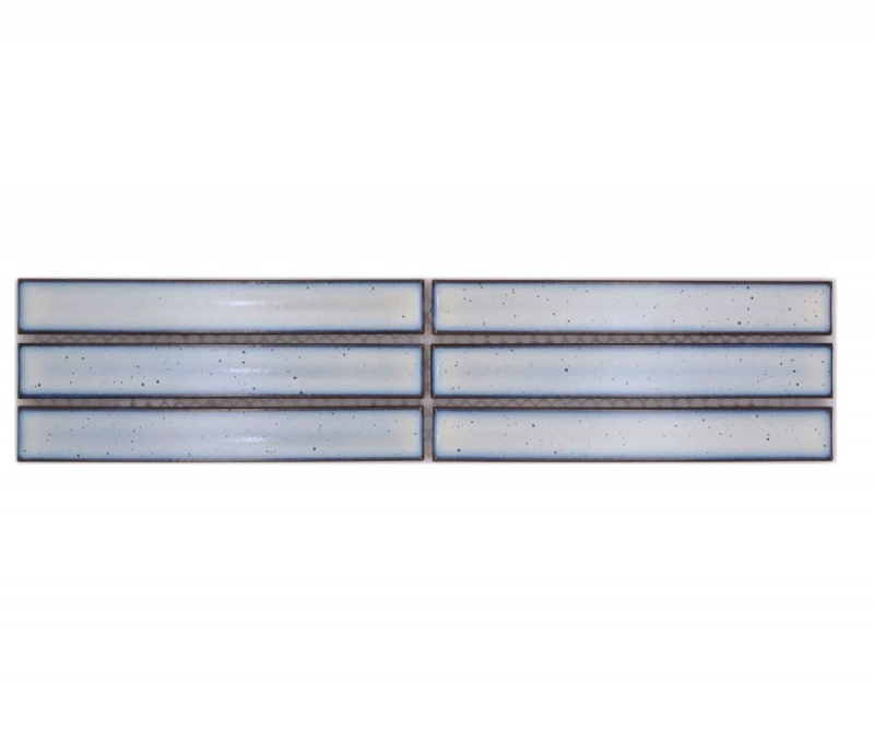 Mosaïque Bordures Bâtonnets blanc moucheté brillant MOS24BOR-CS66