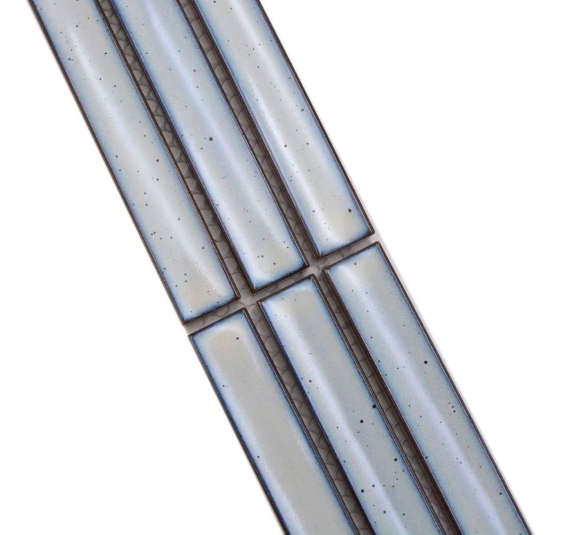 Mosaïque Bordures Bâtonnets blanc moucheté brillant MOS24BOR-CS66