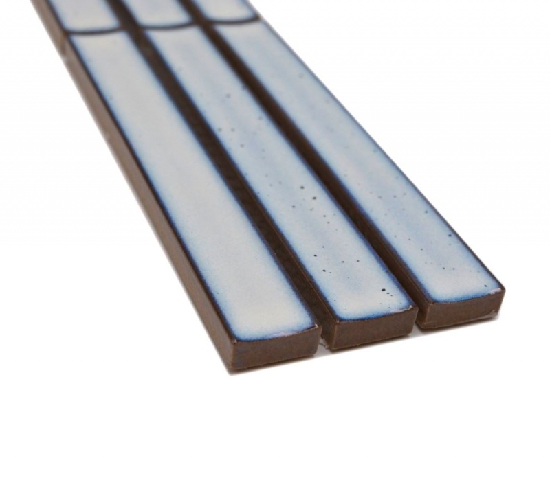 Mosaïque Bordures Bâtonnets blanc moucheté brillant MOS24BOR-CS66