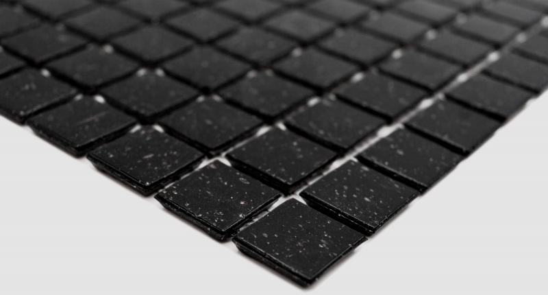 Mosaïque de verre Carreau de mosaïque noir Spots Miroir de carrelage Fond de cuisine MOS50-0302-P