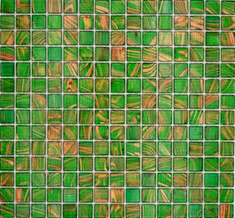 Mosaïque de verre Vert perle clair Vert clair Or Cuivre changeant MOS230-G24