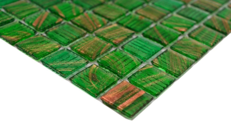 Mosaïque de verre Vert perle clair Vert clair Or Cuivre changeant MOS230-G24
