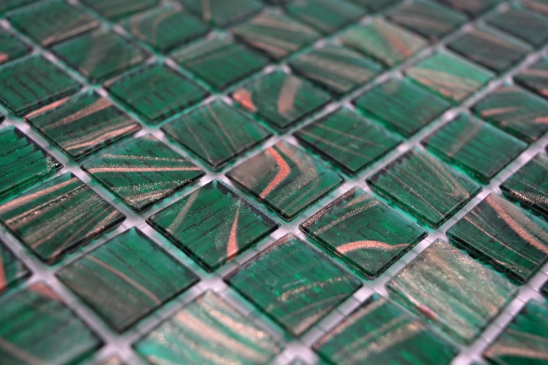Mosaïque de verre Carreau de mosaïque vert opale cuivre changeant MOS230-G28