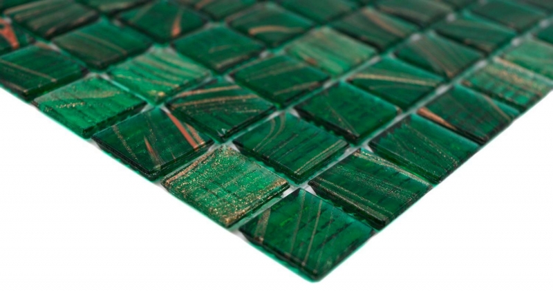 Mosaïque de verre Carreau de mosaïque vert opale cuivre changeant MOS230-G28
