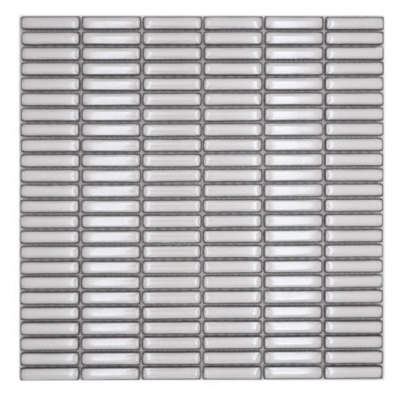 Mosaïque céramique blanc ancien brillant aspect bambou Carreau de cuisine Miroir de salle de bain Paroi de douche MOS24-BM3_f