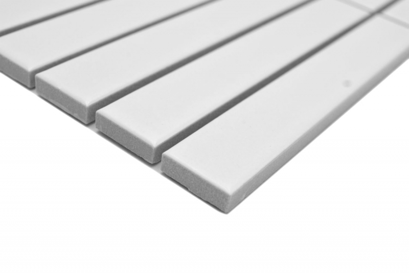 Mosaïque céramique blanche mate aspect bâtonnets Carreau de cuisine Miroir de salle de bain Paroi de douche MOS24-S20_f