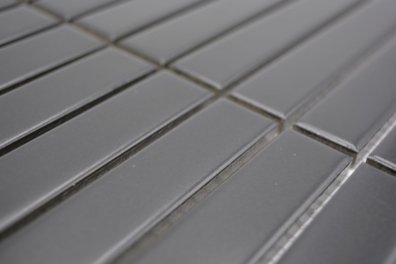 Mosaïque céramique noire mate aspect bâtonnets Carreau de cuisine Miroir de salle de bain Paroi de douche MOS24-S60_f