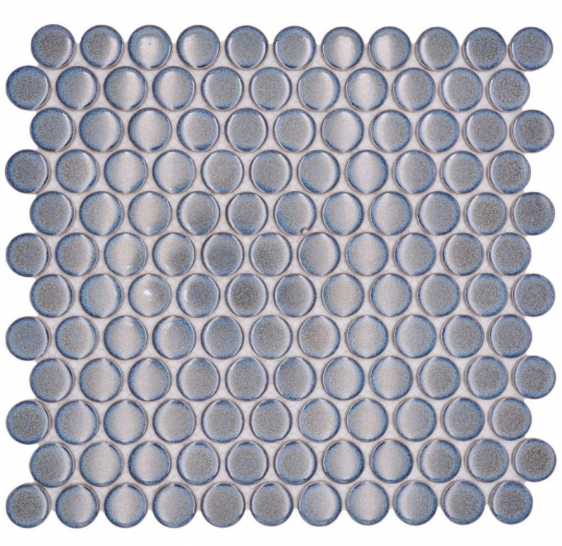 Mosaïque céramique gris-bleu brillant aspect rond Carreau de cuisine Miroir de salle de bain Paroi de douche MOS10-0204GR_f