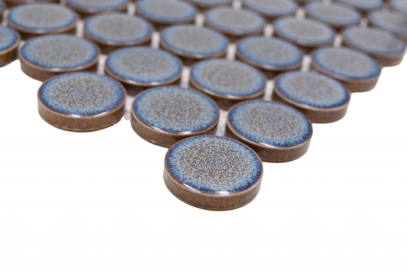 Mosaïque céramique gris-bleu brillant aspect rond Carreau de cuisine Miroir de salle de bain Paroi de douche MOS10-0204GR_f