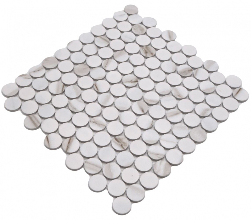 Mosaïque céramique blanche mate aspect pierre Carreau de cuisine Miroir de salle de bain Paroi de douche MOS10-1112GR_f